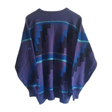 Pringle of Scotland Patterned Knitted Jumper 80s Vintage Wool Size XL Nick Faldo