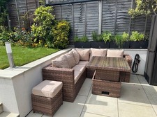 Rattan small 6 seater dining