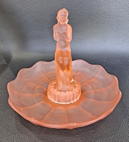 Art deco sowerby frosted pink - art,