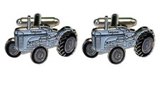 Ferguson TE20 Little Grey Fergie Vintage Farm Tractor Metal Enamel Cufflinks NEW