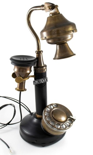 Antique brass phone - antique,