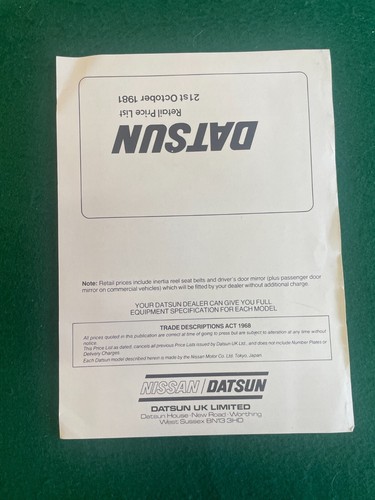 Datsun oct 1981 price - oct,