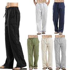 S-5XL Mens Drawstring Hippy Harem Trousers Plus Size Summer Holiday Casual Pants
