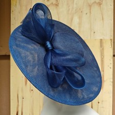 navy blue large hatinator fascinator millinery burlesque headband wedding hat