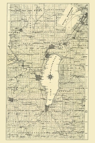 1900 map lake winnebago - map,