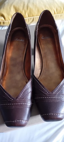 Clarks brown court shoe size - court,