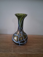 Loetz Green Overlay Vase