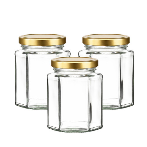 280ml hexagonal glass honey - glass,