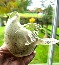 Vintage Glass Dove Ornament Paperweight Murano Art Glass #733