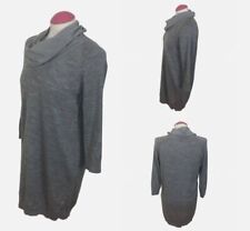 COS LADIES GREY ROLL NECK (Silk) LONG SLEEVE WOOL JUMPER DRESS XS UK 6/8