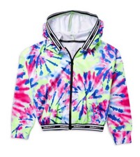 NWt 7 8 tie dye justice full zip track jacket coat school workout gym sports top