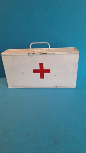 Vintage metal first aid tin - vintage,