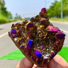 203G Angel Aura Quartz Titanium BismuthSiliconcluster Rainbow Crystals Stone