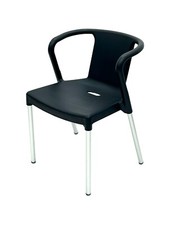 Charcoal grey plastic chair - plastic,