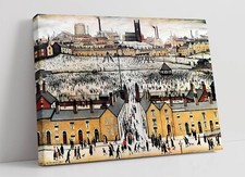 LS LOWRY, BRITAIN AT PLAY- FRAMED CANVAS WALL ARTWORK PICTURE PRINT
