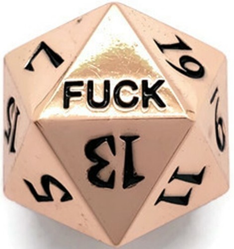 Metal d20 dice critical fail - f,