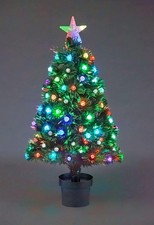 Christmas Tree Pre-Lit Green Fiber Optic LED Lights Xmas Home Festive Decor 2FT