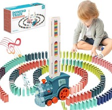 Domino Train, 120Pcs Automatic Dominoes Blocks Building and Stacking Toy & Music