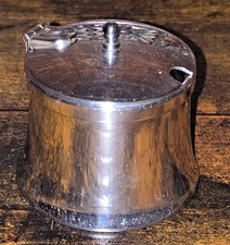 VINTAGE OLD HALL STAINLESS STEEL LIDDED MUSTARD POT