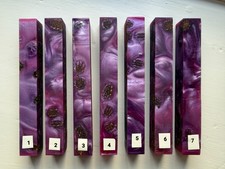 Resin and  Stabilised Pine cone pen blank - Orchid & Fandango