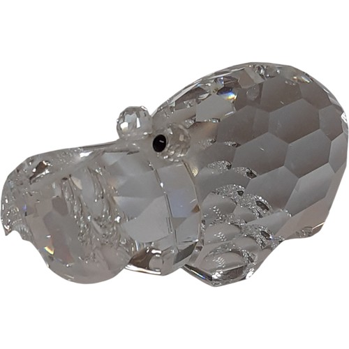 Swarovski crystal glass hippo - glass,