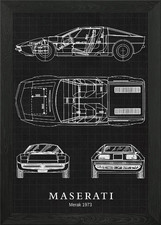 Maserati Merak 1973 Framed
