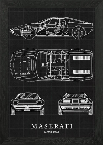 Maserati merak 1973 - merak, framed
