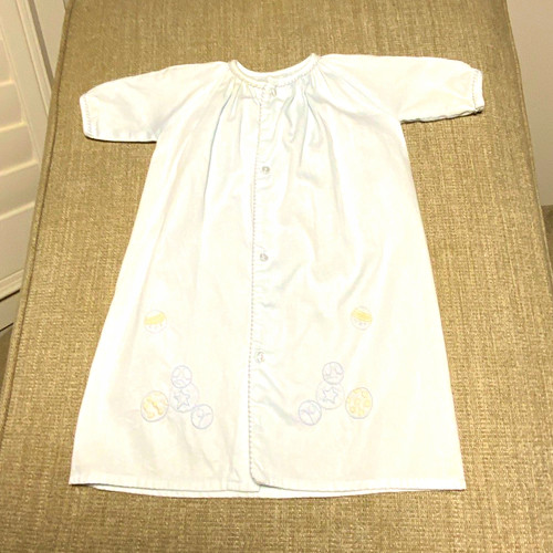 White cotton baby sleep gown - white,