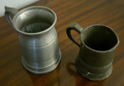 Vintage pewter tankards - pewter, –