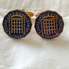 1966 Blue Enamelled Threepence