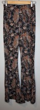Free People Paisley Bell Bottom Flare Pants XS Extra Small Hippie