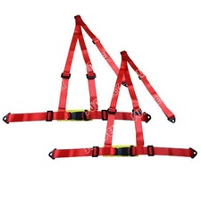 NEW! Pair Red 3 Point Racing Rally Race Harness