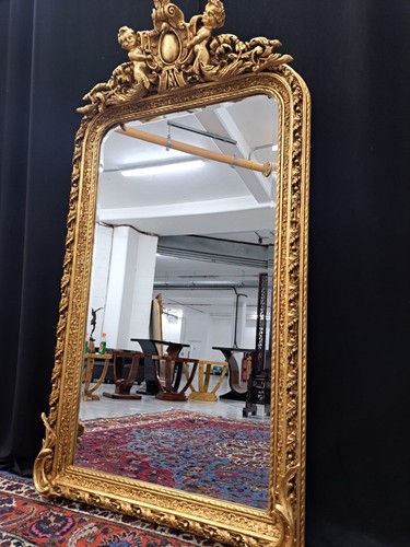 Large gold antique mirror - gold,