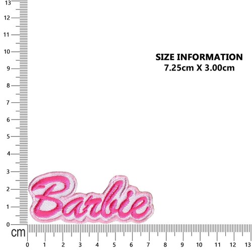 Pink barbie logo iron - on, patch