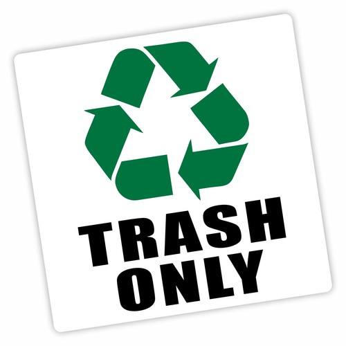 Trash only bin waste can - only,
