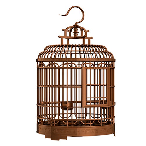 Large decorative bird - bird, cage