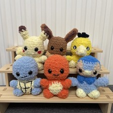 Crochet Pokémon Plushies Set  | Soft Plush Toy | Handmade Gifts