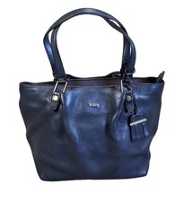 Authentic Tod’s Leather Tote Shoulder Bag Navy Blue Excellent Condition Used
