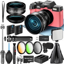 4K Digital Camera 48MP 16X 3-Color Filter with Microphone Wide-Angle&Macro Lens