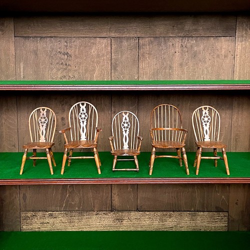 Five miniature windsor - miniature, chairs