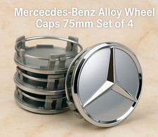 Mercedes-Benz W221, W222 Silver/Glossy Alloy Wheel Centre Caps 75mm Set of 4