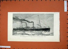 Old Antique Print 1882 Steam