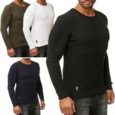 Knit Sweater Sweater Sweater Sweater Sweater Sweatshirt Slim-Fit Long Sleeve Mens V-LINE