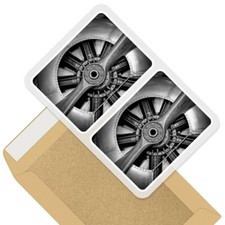 2 x Rectangle Stickers 10cm BW