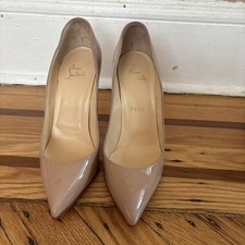 Christian Louboutin Pigalle Nude Patent Heels - Size 40 - Dangerous Curves