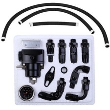 Universal Adjustable Fuel Pressure Regulator Oil Gauge 100PSI AN6 Fitting Kit