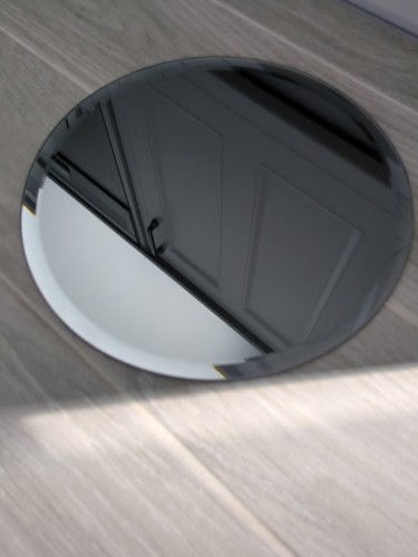Grey mirrored glass candle - mirrored,