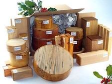 Superior wood turning blanks gift selection pack.  Mixed sizes and species. 90