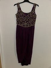 Virgos Lounge Plum Embellished Dress – Size 10 Excellent Condition