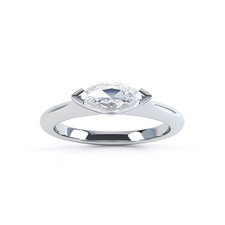 Diamond Ring For Engagement 14k White Gold Lab Grown Marquise 1 Carat IGI